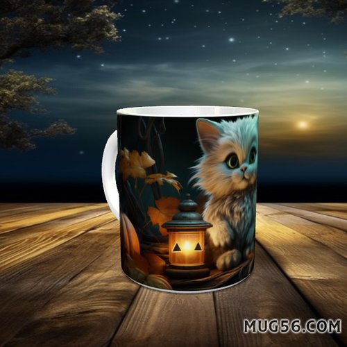 Design pour sublimation de mugs jpeg (fichier numérique) - halloween chat citrouilles 001