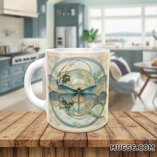 Design pour sublimation de mugs jpeg (fichier numérique) - libellule 001