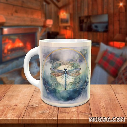 Design pour sublimation de mugs jpeg (fichier numérique) - libellule 009