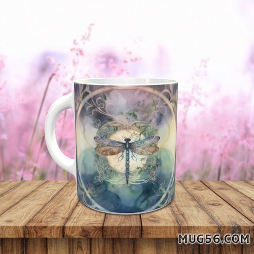 Design pour sublimation de mugs jpeg (fichier numérique) - libellule 012