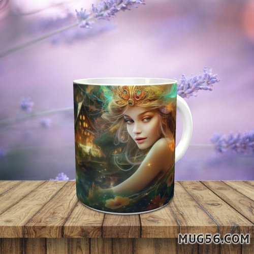 Mug tasse céramique personnalisable prénom -  maison, village fée 016