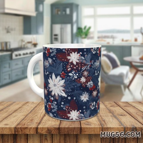Mug tasse céramique personnalisable prénom -  floral 009 fleurs