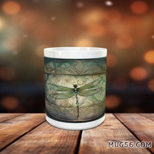 Mug tasse céramique personnalisable prénom -  libellule 002