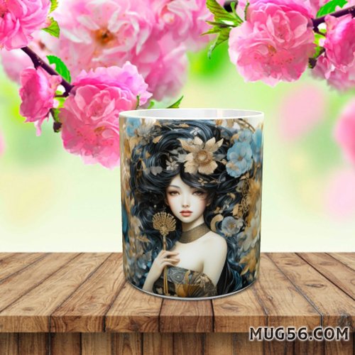 Mug tasse céramique personnalisable prénom - geisha 007 femme japonaise