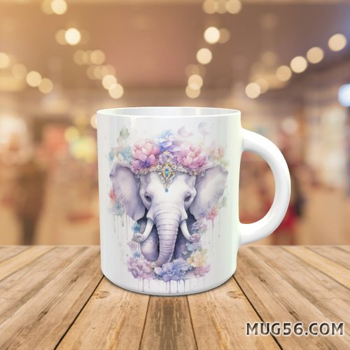 Mug tasse céramique personnalisable prénom - éléphant 001