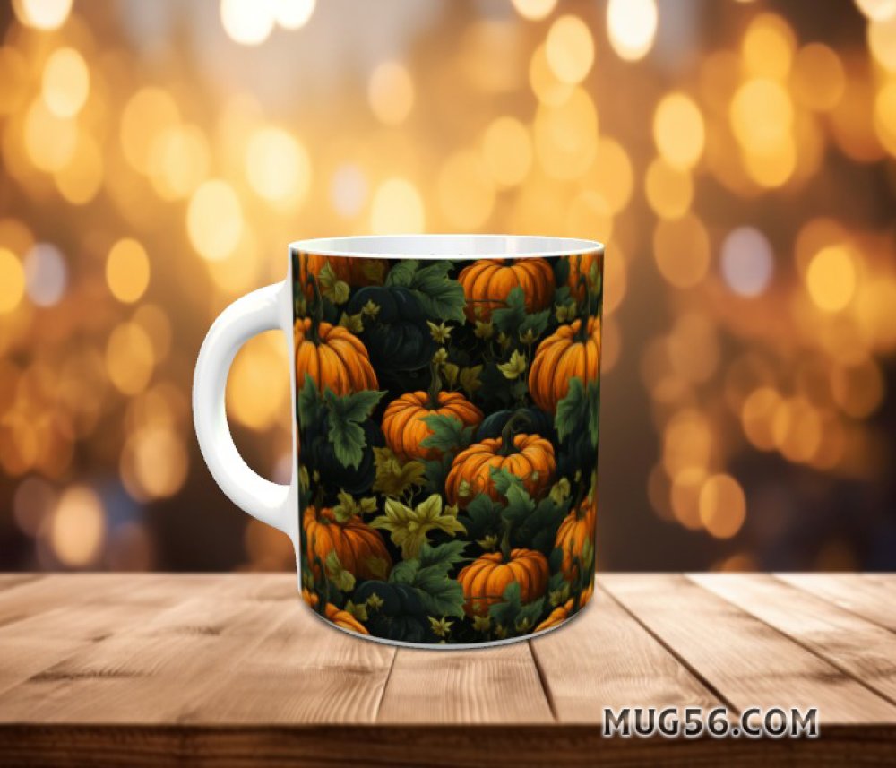 Mug tasse céramique personnalisable prénom - automne 004 maison citrouille  - Un grand marché