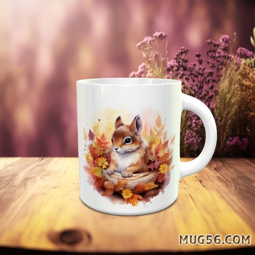 Design pour sublimation de mugs jpeg (fichier numérique) - automne 010 écureuil
