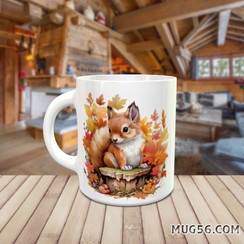 Design pour sublimation de mugs jpeg (fichier numérique) - automne 012 écureuil