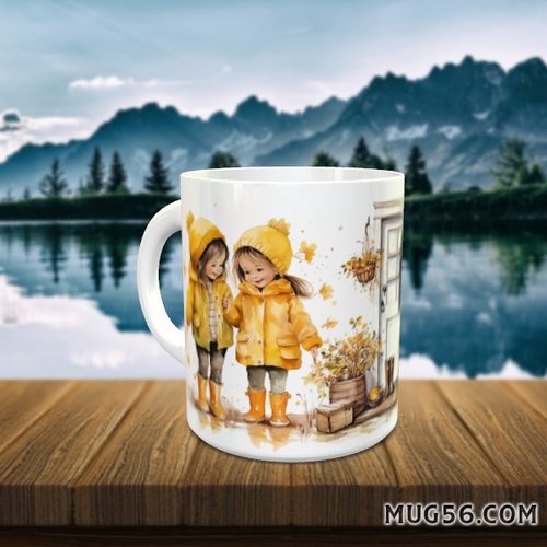 Design pour sublimation de mugs jpeg (fichier numérique) - automne 014 enfants