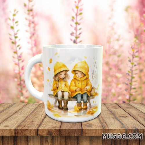 Design pour sublimation de mugs jpeg (fichier numérique) - automne 015 enfants