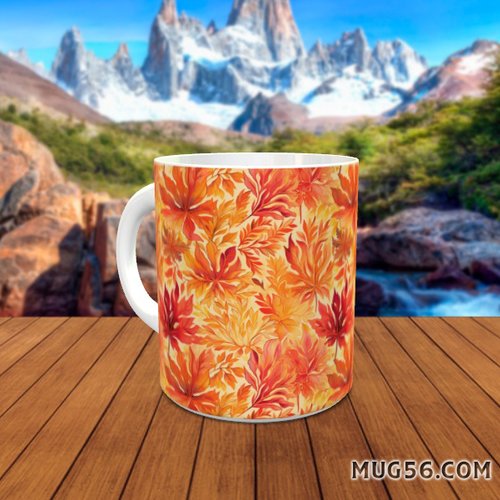 Design pour sublimation de mugs jpeg (fichier numérique) - automne 021 feuilles d'automne