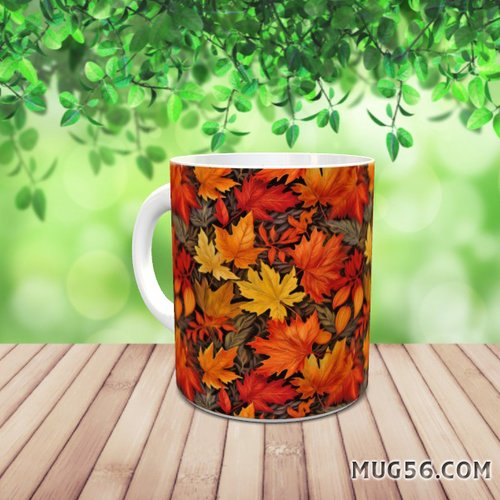 Design pour sublimation de mugs jpeg (fichier numérique) - automne 022 feuilles d'automne