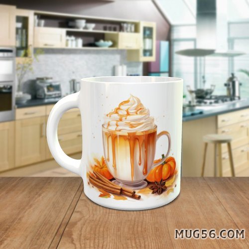 Design pour sublimation de mugs jpeg (fichier numérique) - automne 025 pumpkin spice latte