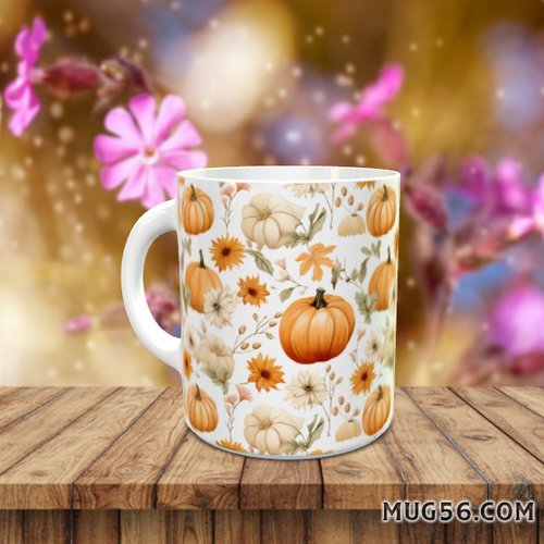 Design pour sublimation de mugs jpeg (fichier numérique) - automne 028 citrouilles