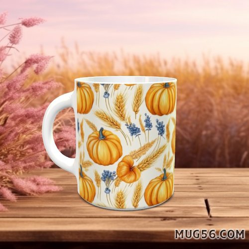Design pour sublimation de mugs jpeg (fichier numérique) - automne 033 citrouilles blé