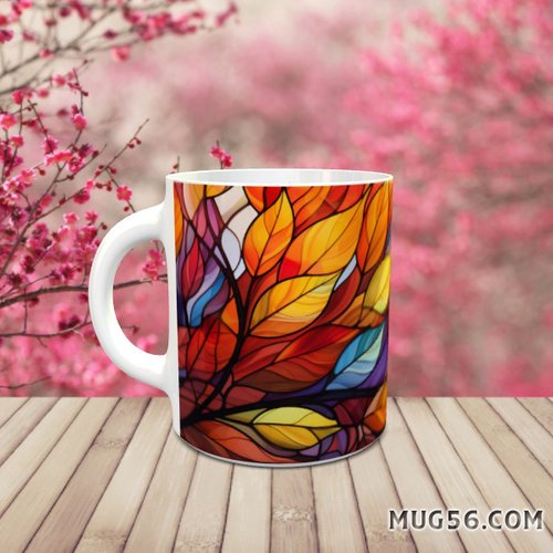 Design pour sublimation de mugs jpeg (fichier numérique) - automne 035 feuilles mortes