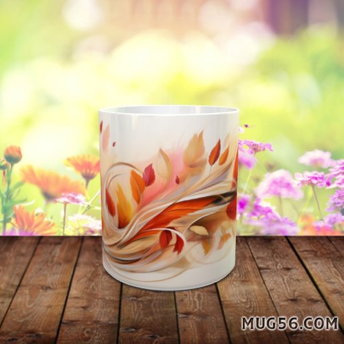 Design pour sublimation de mugs jpeg (fichier numérique) - automne 040 feuilles mortes