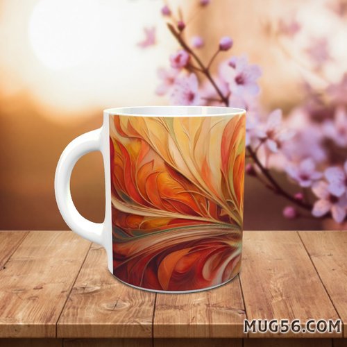Design pour sublimation de mugs jpeg (fichier numérique) - automne 043 feuilles mortes
