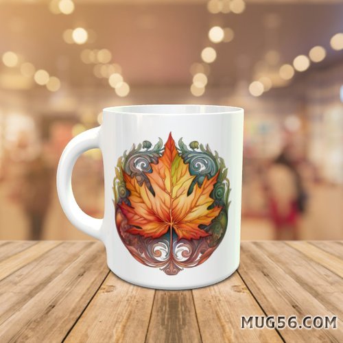 Design pour sublimation de mugs jpeg (fichier numérique) - automne 050 feuille morte