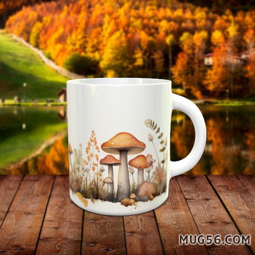 Design pour sublimation de mugs jpeg (fichier numérique) - automne 051 champignons
