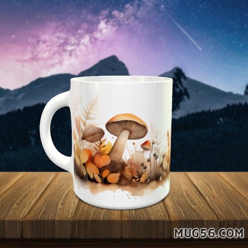 Design pour sublimation de mugs jpeg (fichier numérique) - automne 052 champignons