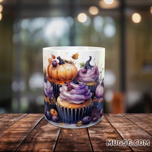 Design pour sublimation de mugs jpeg (fichier numérique) - halloween 005 cupcake gateau