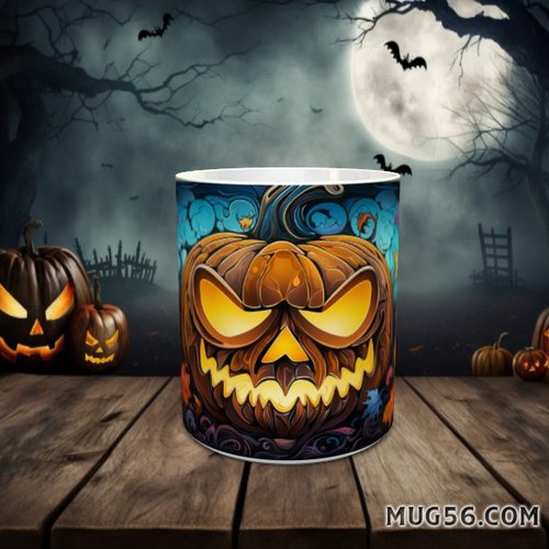 Design pour sublimation de mugs jpeg (fichier numérique) - halloween 015 citrouille