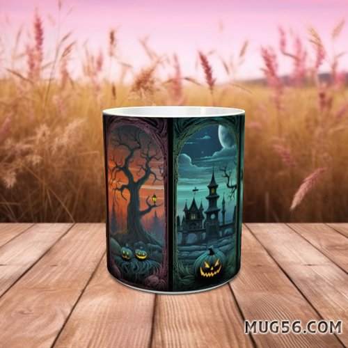 Design pour sublimation de mugs jpeg (fichier numérique) - halloween 029 ambiance