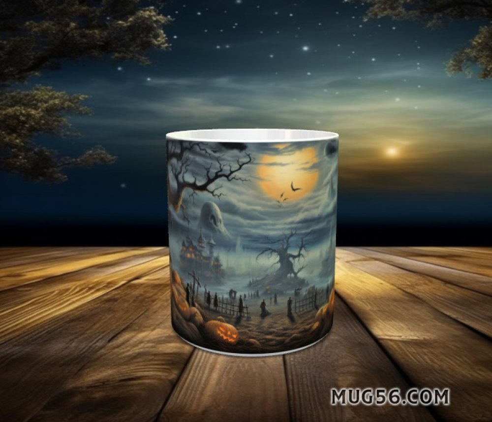 Design pour sublimation de mugs jpeg (fichier numérique) - halloween 030  ambiance - Un grand marché