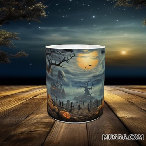Design pour sublimation de mugs jpeg (fichier numérique) - halloween 030 ambiance