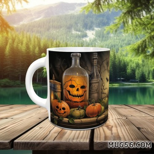 Design pour sublimation de mugs jpeg (fichier numérique) - halloween 032 ambiance apothicaire