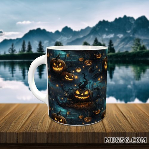 Design pour sublimation de mugs jpeg (fichier numérique) - halloween 035 citrouilles