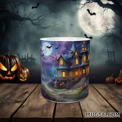 Design pour sublimation de mugs jpeg (fichier numérique) - halloween 044 maison