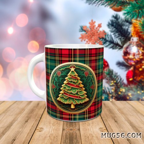 Mug tasse céramique - collection 2023 - noel christmas 023 logo sapin tartan