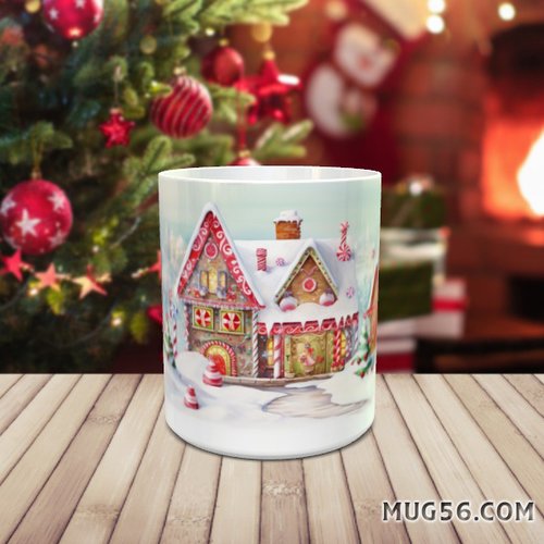 Mug tasse céramique - collection 2023 - noel christmas 034 maison en pain d'épices