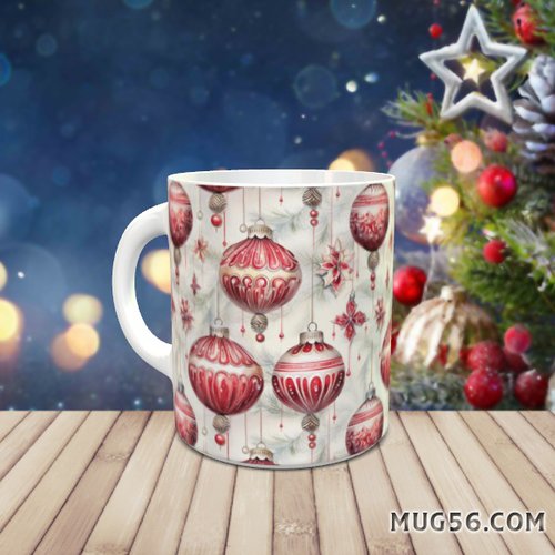 Mug tasse céramique - collection 2023 - noel christmas 036 boules de noel