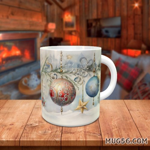 Mug tasse céramique - collection 2023 - noel christmas 039 boules de noel