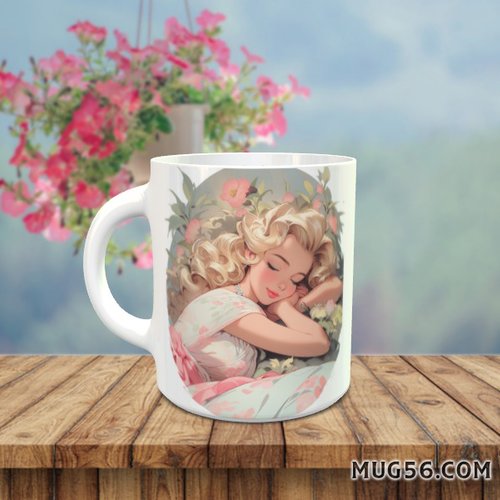 Mug tasse céramique  princesse disney & co façon pin up aurore la belle au bois dormant 003
