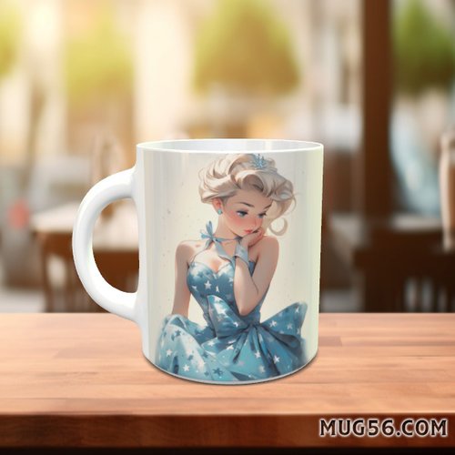 Mug tasse céramique  princesse disney & co façon pin up elsa la reine des neiges 003