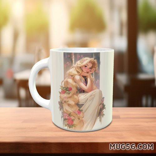 Mug tasse céramique  princesse disney & co façon pin up raiponce 005