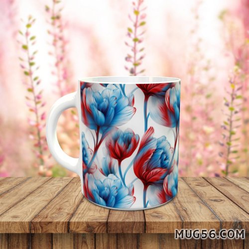 Mug tasse floral fleur 015 tulipes