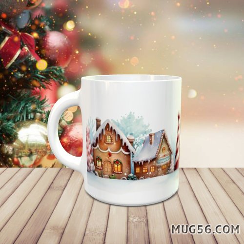 Mug tasse céramique - collection 2023 - noel christmas 033 village sapin neige