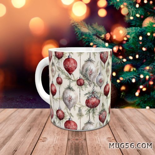 Mug tasse céramique - collection 2023 - noel christmas 046 boules de noel