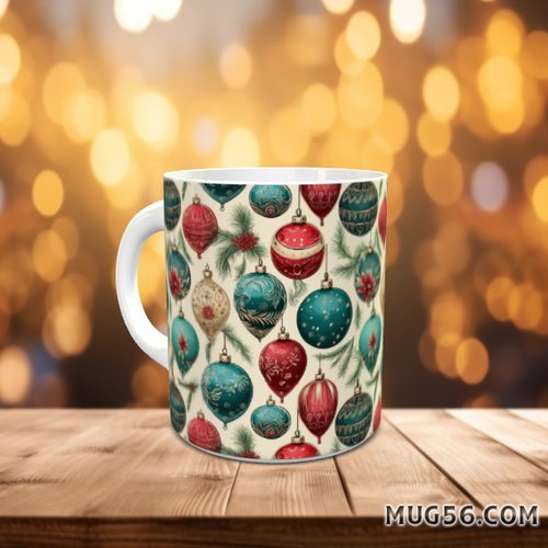 Mug tasse céramique - collection 2023 - noel christmas 047 boules de noel
