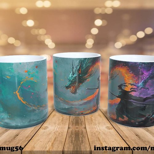 Mug tasse céramique - dragon / ninja 003