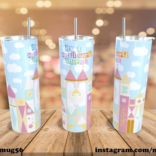 Tumbler / thermos / gobelet 600 ml 20 oz - it's a small world - disneyland 012