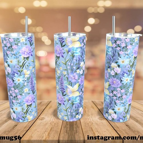 Tumbler / thermos / gobelet 600 ml - floral 029 fleurs