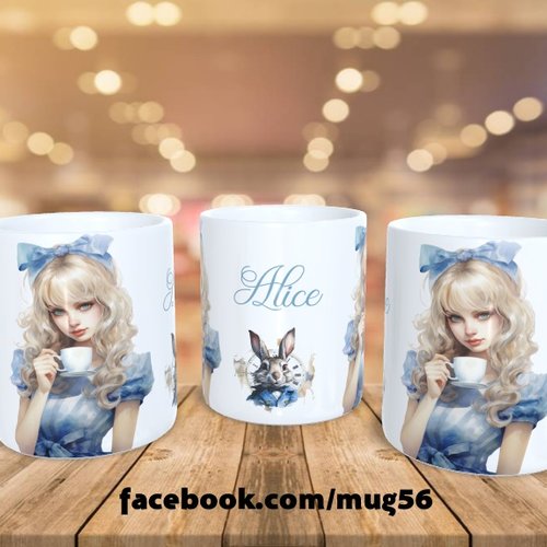 Mug tasse céramique thème alice aux pays des merveilles 009 lapin blanc