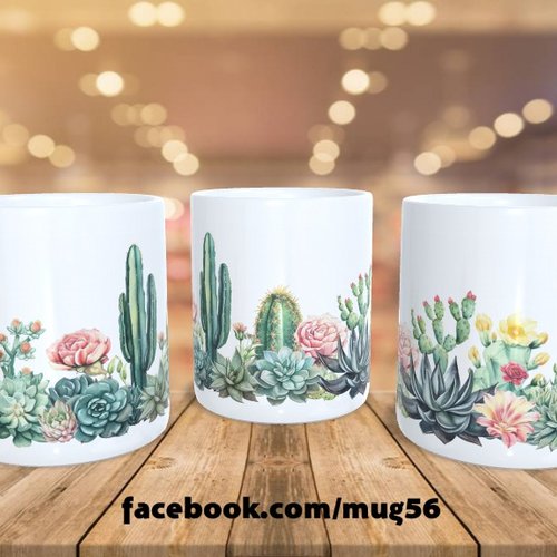 Mug tasse floral fleur 051 cactus