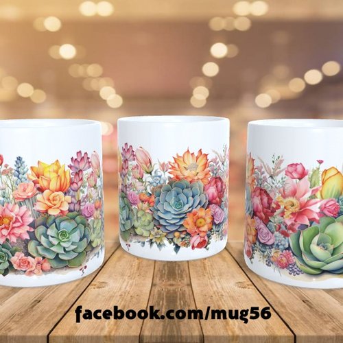 Mug tasse floral fleur 052 cactus